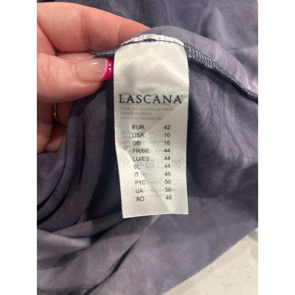 LASCANA Maxi Dress Grey‎ Tie Dye Strapless Pocket Bandeau Summer Long Dress - Picture 7 of 8